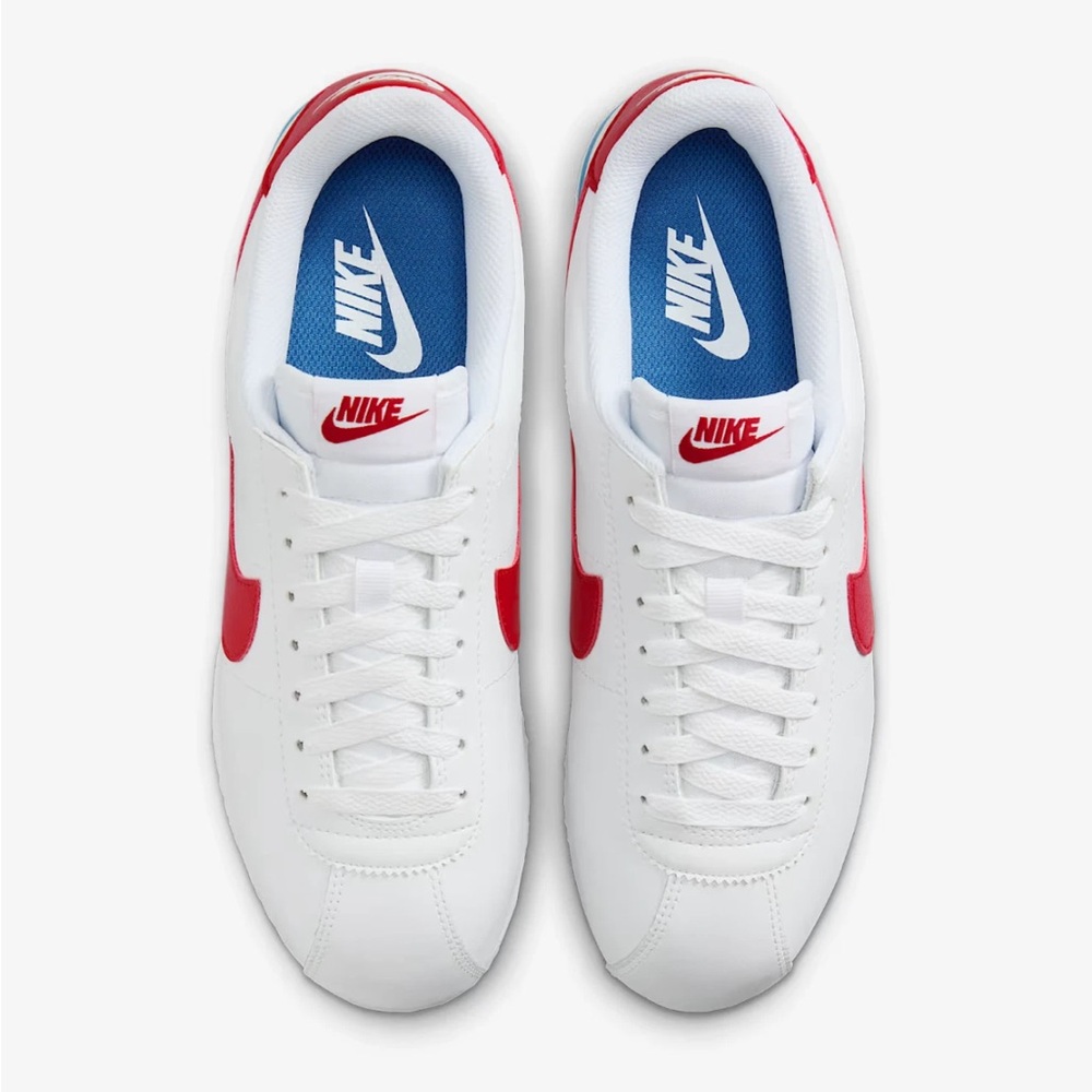 Women Sizes 11.5/12 Nike Cortez Forrest Gump White Red Blue DN1791-108 Ships now - Picture 3 of 8